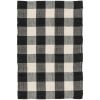 24" x 36" Black White Outdoor Layering Rug