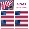 4pcs 4X6FT 120*180cm American Flag USA Flag Printed Nylon Flag National Flag w/Brass Grommets Courtyard Decoration Festival Decoration Flag(TK/TMEU fo