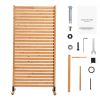 Wooden Privacy Screen, 36" W x 76" H Outdoor Privacy Screen, Freestanding Wood Privacy Panel with Stand, Decorative Patio Privacy Screen