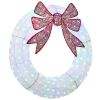 60 Inch Lighted Wreath Decoration with Dual Color LED, Christmas Wreath with Daily Timer, Remote for Indoor Outdoor