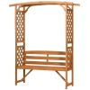 Patio Garden Bench, Wooden Bench, Outdoor Bench for Vines/Climbing Plants, Brown