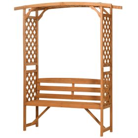 Patio Garden Bench, Wooden Bench, Outdoor Bench for Vines/Climbing Plants, Brown