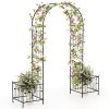 2 in 1 Garden Arbor with 2 Side Planters and 8 Ground Stakes