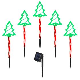 5Packs Christmas Outdoor Pathway Light With 8 Modes IP44 Waterproof Xmas Decoration Stake Light Tree Candy Light For Garden Lawn Porch Yard Driveway