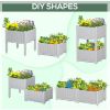 2-Piece Raised Garden Bed with Legs, Self-Watering Planter Box Raised Bed to Grow Flowers, Herbs & Vegetables, Gray