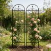 2 Pack Metal Garden Trellis 71" x 19.7" Rustproof Trellis for Climbing Plants Outdoor Flower Support Black