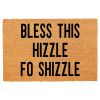 "Bless This Hizzle Fo Shizzle" Heavy-Duty Coconut Coir Doormat - Non-Slip Premium Outdoor Mat for Entryway with Humorous Housewarming Gift Design
