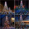 Outdoor Christmas Lights 344 LED Christmas Star Lights with 9 Strands 11.9ft Waterfall Tree Lights, 8 Modes