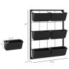 Wall Planter with 6 Pots, 3-Tier Design, Black, Ideal for Flowers and Vegetables, Enhances Garden Space