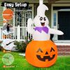 5 FT Halloween Inflatable Cute Pumpkin Ghost Outdoor Decorations Blow Up Yard Ghost in Pumpkin with Built-in LEDs for Indoor Party Garden Lawn Decor