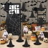 12pcs Halloween Black Witch Hat with 157 FT Nylon Cord &120pcs Bat Sticker for Indoor Outdoor Home Yard Porch Ceiling Halloween Party Decorations