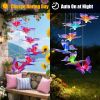 2PCS-Outdoor Solar Wind Chimes, Solar Butterfly Wind Chimes, Color Changing LED Wind Chime Light