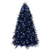 7ft Lighted Artificial Christmas Tree, 1916 Premium PE/PVC Branches, 450 Lights, Halloween Tree, Black