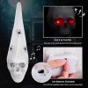 Halloween Decorations,Halloween Skull Decor Outdoor and Indoor,20" Halloween Skeleton Voice Activated Decorations with LED Red Eyes&Fake Spider