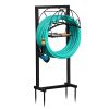 Heavy Duty Detachable Garden Hose Holder with Storage Basket, 15.8"D x 8"W x 39.4"H Upgraded Water Hose Stand