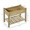 36" x 20" x 30" Raised Garden Bed with Legs and Storage Shelf, Elevated Wood Planter Box, Gardening Standing Growing Bed for Backyard, Patio