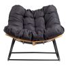 [Replace 58406521]Outdoor Rocking Chair, Oversized Patio Papasan Rocker, Comfy Reading Lounge Chair Egg Chair for Indoor Use, Patio, Porch, Garden
