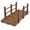 5 Feet Wooden Garden Bridge - 100% Fir Wood Construction, Easy Assembly with Hardware, Ideal for Backyard/Gravel Road/Farm