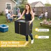 31 Gallon Storage Box with Lid for Patio Furniture, Garden Tools, Pool Supplies, Waterproof and UV Resistant, Lockable, Dark Black