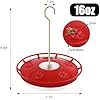 2 Pack 16 oz Plastic Disc Hummingbird Feeders for Outdoors Hanging, Leak-Resistant Nectar Feeder with 5 Ports, Wide Mouth Easy Clean & Refill