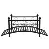 102*51*43cm Garden With Round Iron Ball Flat Top Handrail Garden Iron Bridge Black