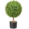 2x Artificial Boxwood Ball Ã˜40,6cm Garden Deco Boxwood in Flowerpot Ball Artificial Boxwood Ball Artificial Plant made of PE, Wood