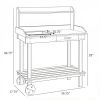 36'' Wooden Potting Bench Work Table Brown with Sink Drawer Large Storage Spaces And 2 Removable Wheels for Garden Tools