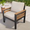 GO 4-Piece Outdoor Furniture Sofa Set for 5 People with Acacia Wood Armrests