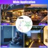2PCS-Outdoor Solar Wind Chimes, Moon and Star Color Changing LED Light, Waterproof Hanging Decor for Patio Garden Yard, Perfect Gift