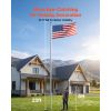 Flag Pole, 25ft Heavy Duty Sectional Flagpole Kit for Outside House In Ground