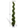 6FT Spiral Topiary Trees Artificial Outdoor Faux Boxwood Plants Large Twisted Green Potted Trees for Garden Front Porch Patio Planter Decoration