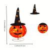 Halloween Foldable Pumpkin Lights - Pre-Lit Pop-Up Jack-O'-Lanterns with Starry Hat, 3 Modes & Battery Box for Indoor/Outdoor Decor, Porch, Garden