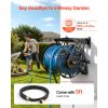 Wall Mounted Garden Hose Reel, Holds 135 Feet of 5/8-inch Hose, Outdoor Heavy-Duty Waterhose Holder Winder, with Widened Top Tray