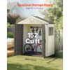 Outdoor Storage Shed, 4x8 Ft, Heavy-Duty Resin Tool Shed, with Reinforced Floor, Skylight, Lockable Door, Weather Resistant