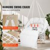 Hanging Hammock Swing Chair, 330 Lbs Capacity, Macramé Hanging Chair with Cushion and Mounting Hardware, Cotton Rope Swing Chair for Bedroom, Balcony