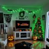 200 LED Halloween Lights Outdoor, 66ft Connectable Green String Lights Plug in