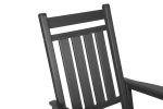 All Weather Rocking Chair Set with Side Table, 3-Piece Rocking Chair Set with Wood-Texture , Grey(includes 2 Rocking Chairs and 1 Table)