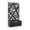Metal Planter Box Raised Garden Bed with Decorative Privacy Screen, Wall-mounted or Freestanding, 24" x 9.1" x 44.5"