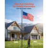 Flag Pole, 20ft Heavy Duty Sectional Flagpole Kit for Outside House In Ground