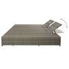 Sun Lounger Grey PE rattan, powder-coated steel, fabric Double