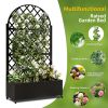 Round Metal Planter Box with Trellis, 73"x35"x16 Metal Raised Garden Bed with Trellis