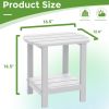 Outdoor Side Table,2-Tier Storage Patio Side Table
