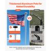 Flag Pole, 20ft Heavy Duty Sectional Flagpole Kit with 136 LED Solar Light for Outside House In Ground