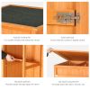 Outdoor storage shed - A wooden tool shed with a flat roof and waterproof garden storage cabinet, featuring a lockable door