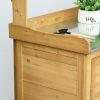 Outdoor Backyard Garden Tool Storage Shed with Potting Bench Large Interior 2Magnetic Close Doors for Organization And Convenience
