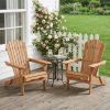 Outdoor Wooden Folding Adirondack Chair Set of 2 with Pre-Assembled BackRest, Wood Patio Chair for Garden Backyard Porch Pool Deck Firepit