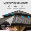 12'x12' Hardtop Gazebo, Outdoor Cedar Wood Frame Canopy with Galvanized Steel Double Roof