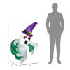 3.9ft Inflatable Halloween Window Sticker Ghost, Blow Up LED Display for Garden Indoor Outdoor