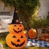 Halloween Decorations, 3 FT Pop Up Collapsible Pumpkin, Pre-Lit 50 LED Lighted Pupmkin Man with Star Hat