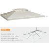 Gazebo Replacement Canopy 13x10 ft Cream White 2-Tier UV Protection Top for Garden Patio